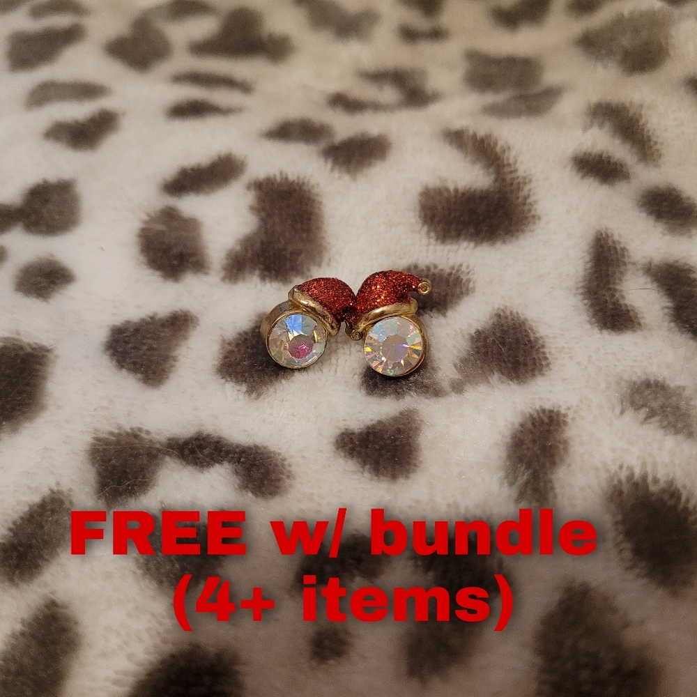 Santa Clause Christmas Earrings Jewel Holiday Red